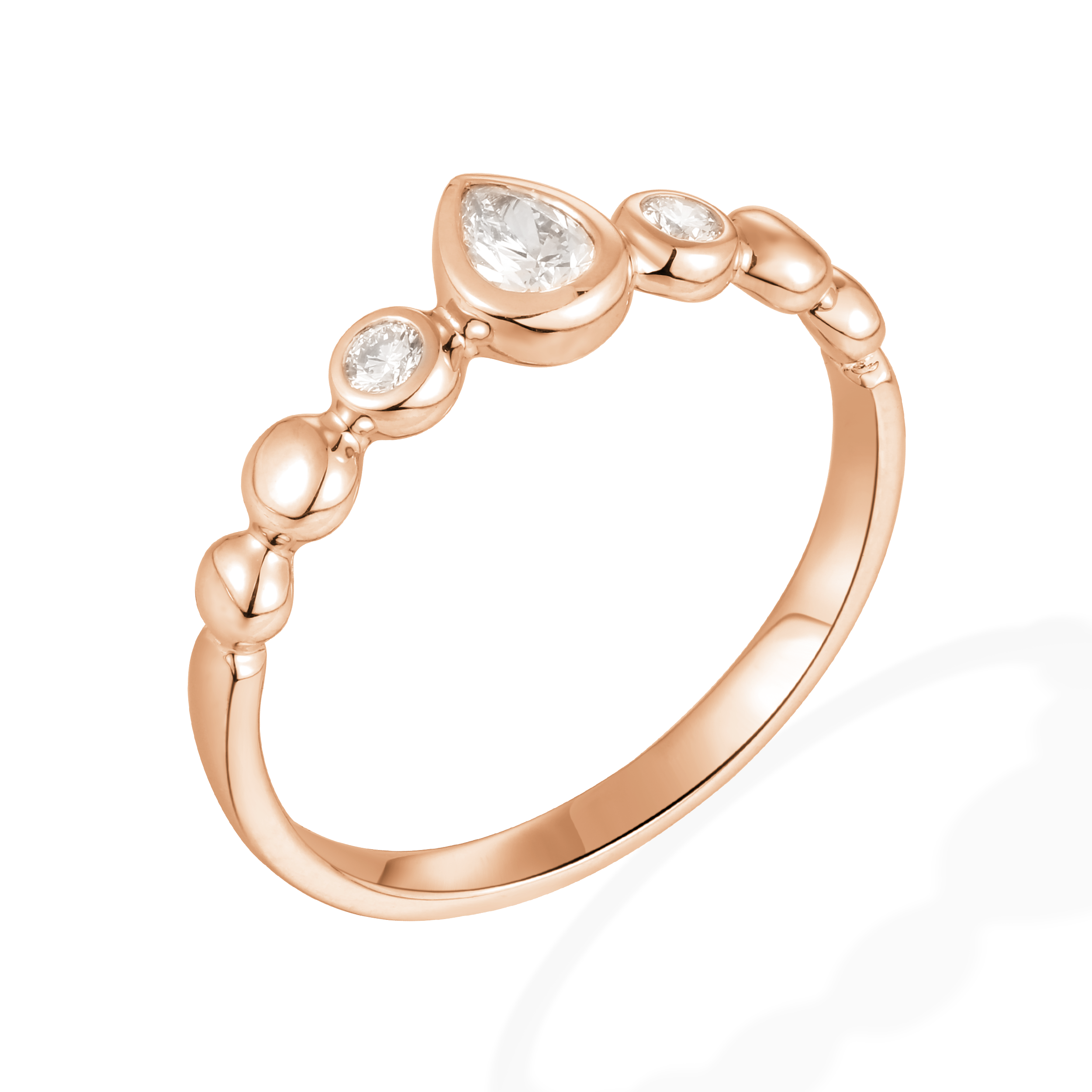 Bezel pear diamond ring